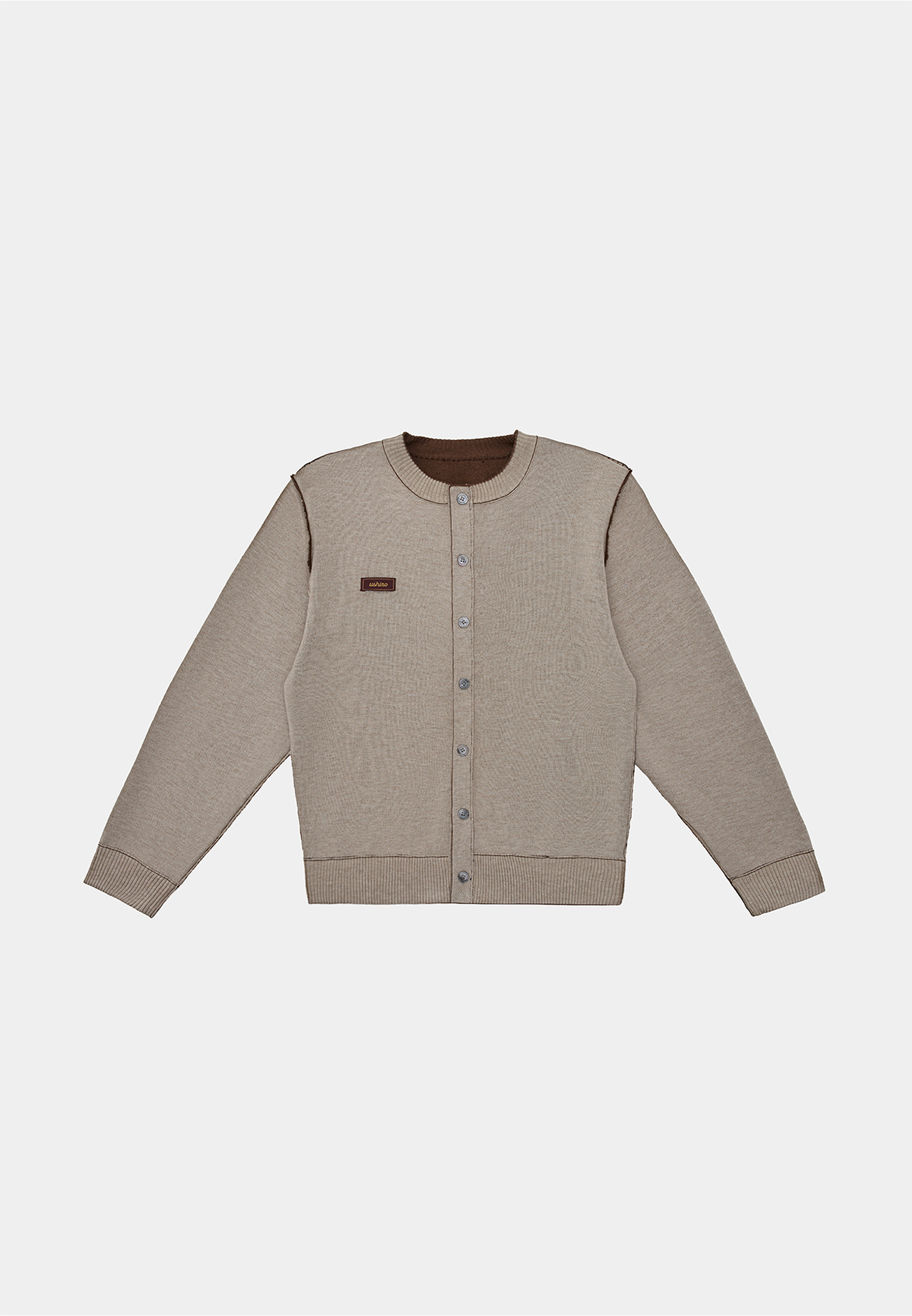 Трикотажный кардиган - brown W68049