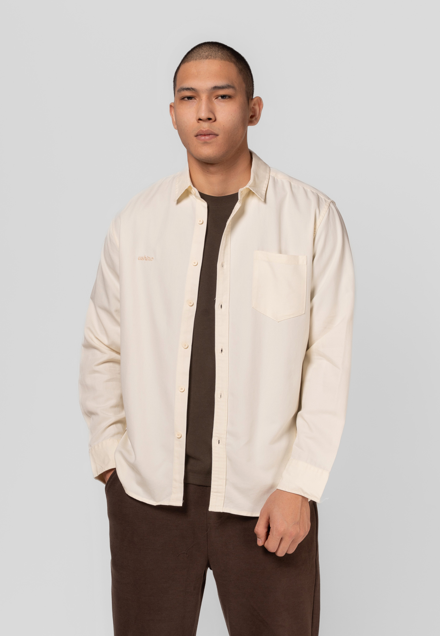 Рубашка - beige W1007