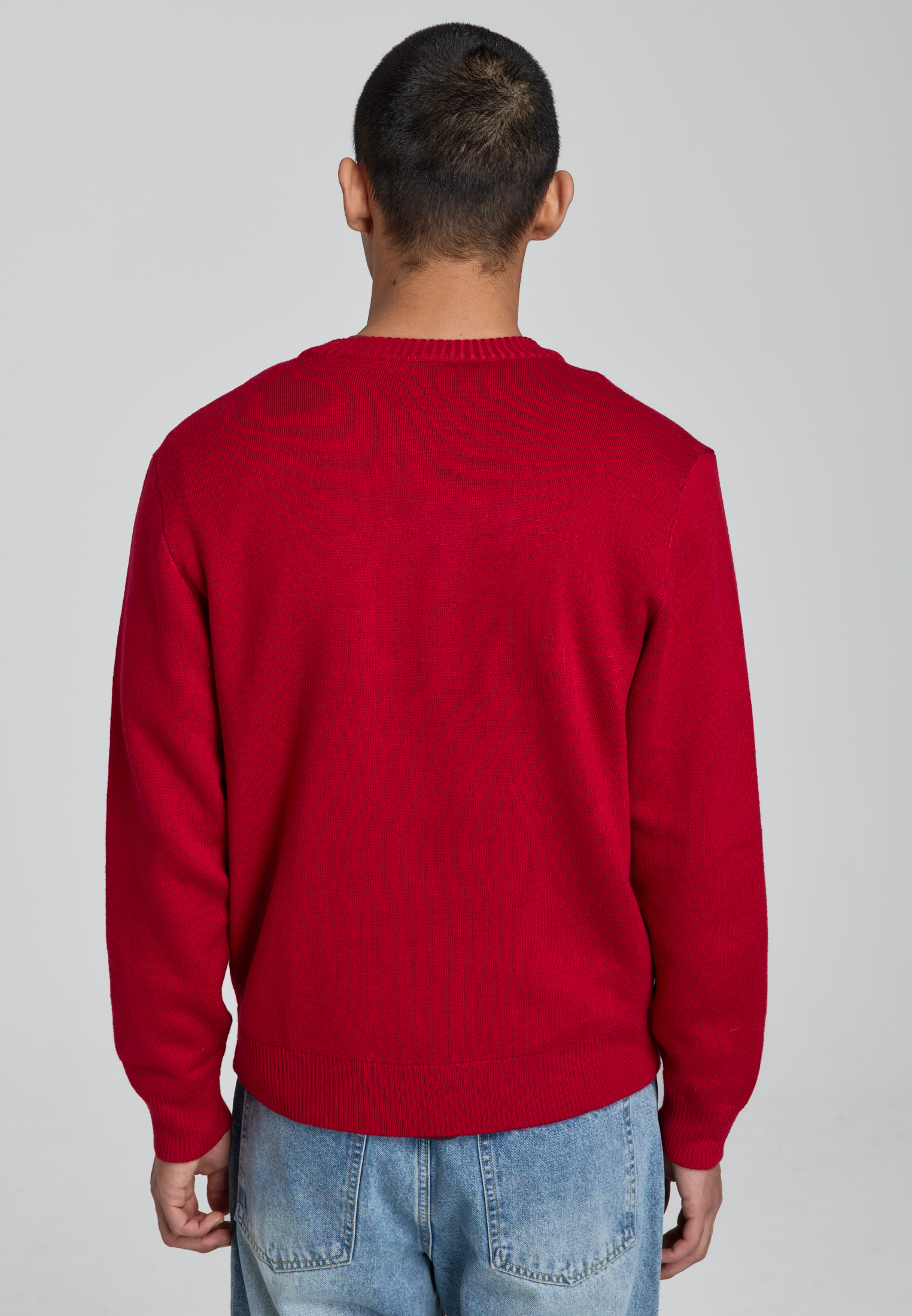 Трикотажный кардиган - red W68049