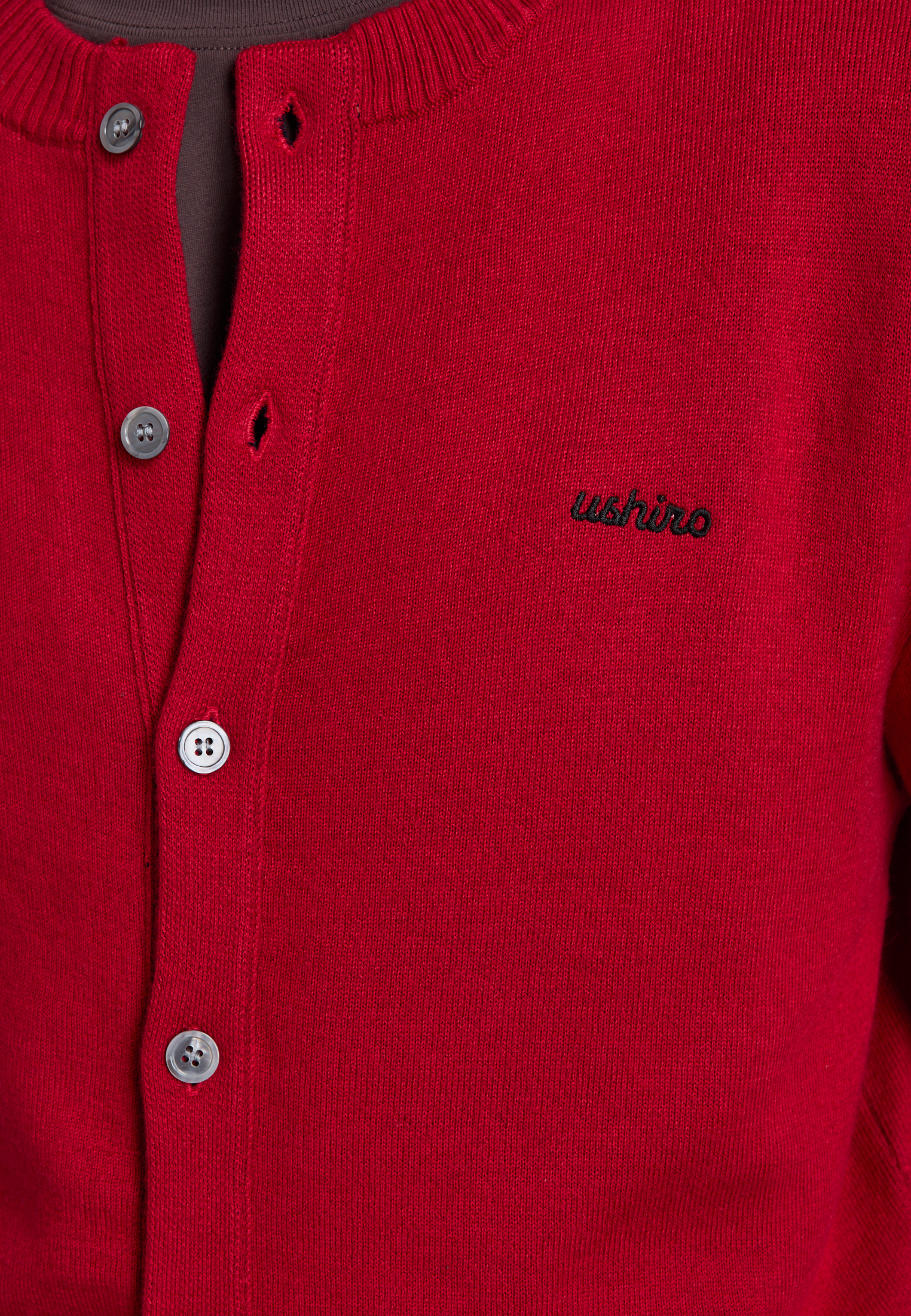 Трикотажный кардиган - red W68049