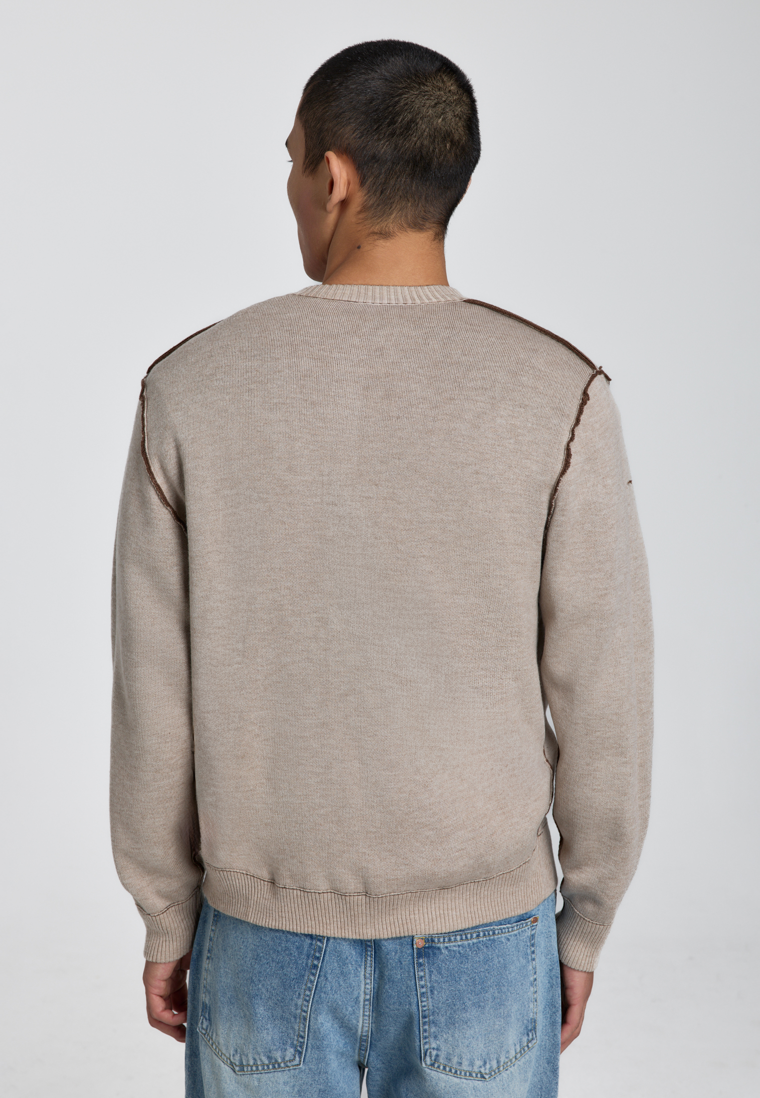 Трикотажный кардиган - brown W68049