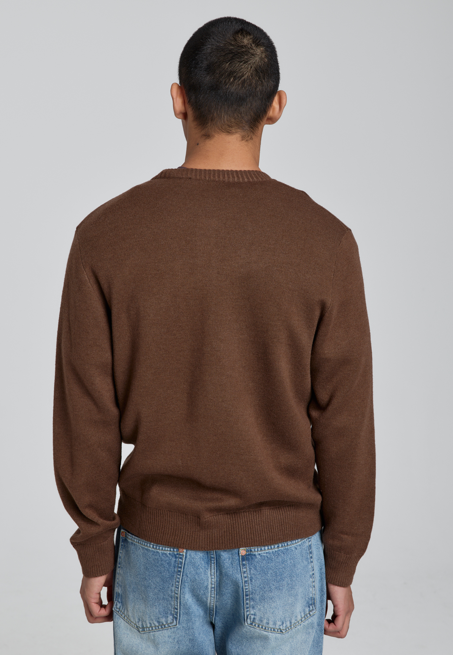 Трикотажный кардиган - brown W68049