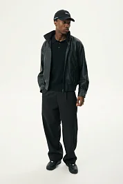 Кожаная куртка-MD6212089 BLACK